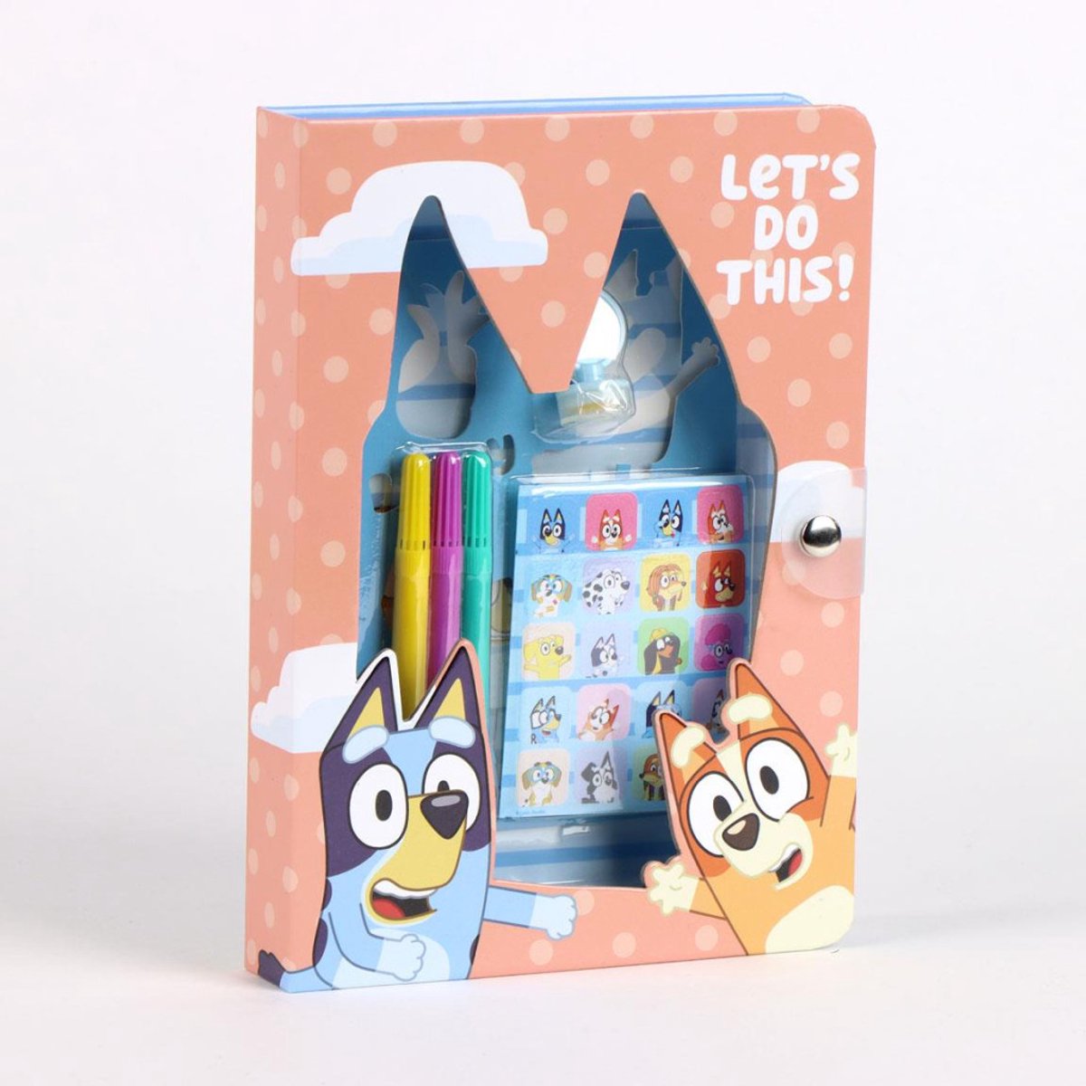 Bluey Kleur- en Knutselset – Activiteitenboek met Stiften, Stickers, Stempel en Sjabloon