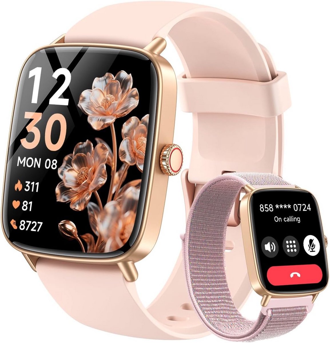 Smartwatch voor Dames en Heren met HD Touchscreen en Fitnessfuncties