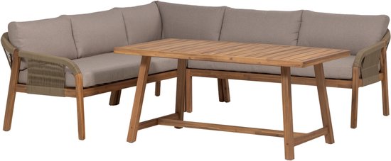 WOOOD Taro Salon de jardin – Bois d'acacia – Naturel – 67x232x232