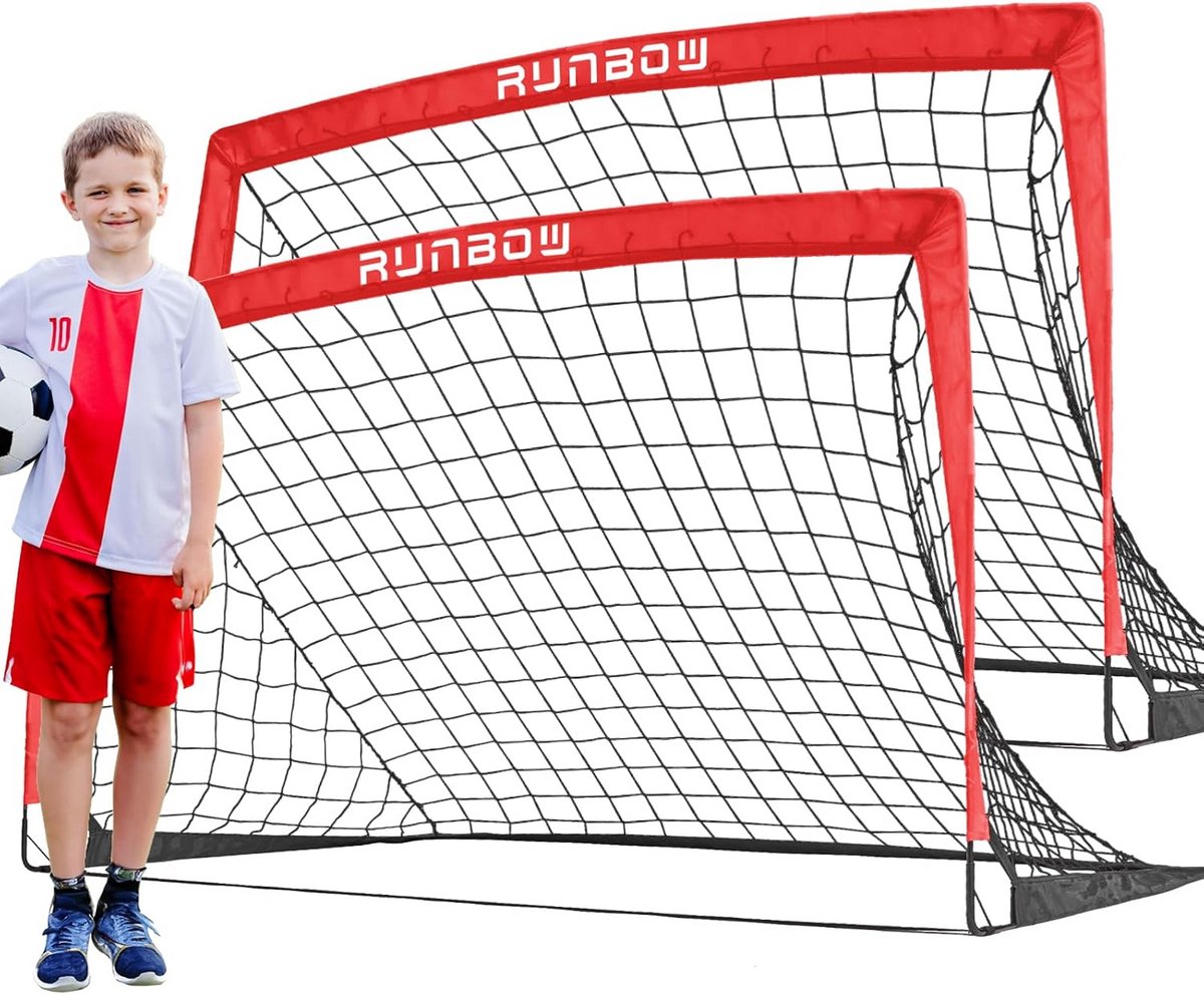 Draagbaar Voetbaldoel voor Kinderen 2 stuks - 150x90cm Opvouwbaar Oefendoel met Draagtas
