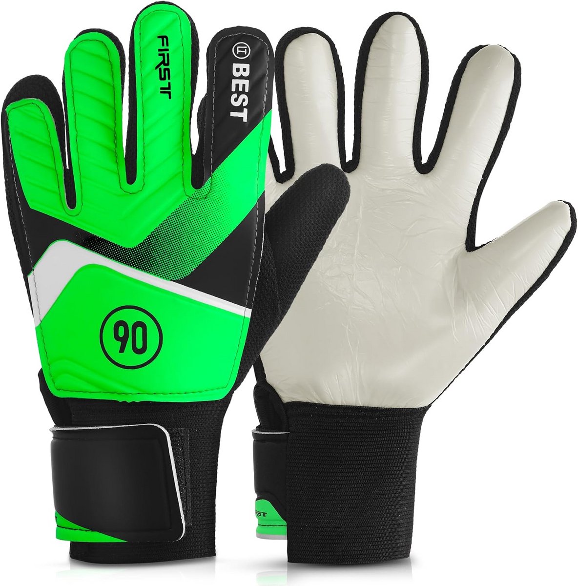 Voetbalkeepershandschoenen Kinderen met Vingerbescherming en Antislip Grip