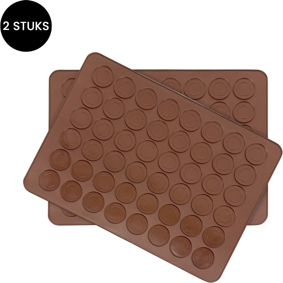 Purepeak Macarons Bakmat Set 2 Stuks - 48-Gaats - Siliconen - Deegmat - Bakspullen
