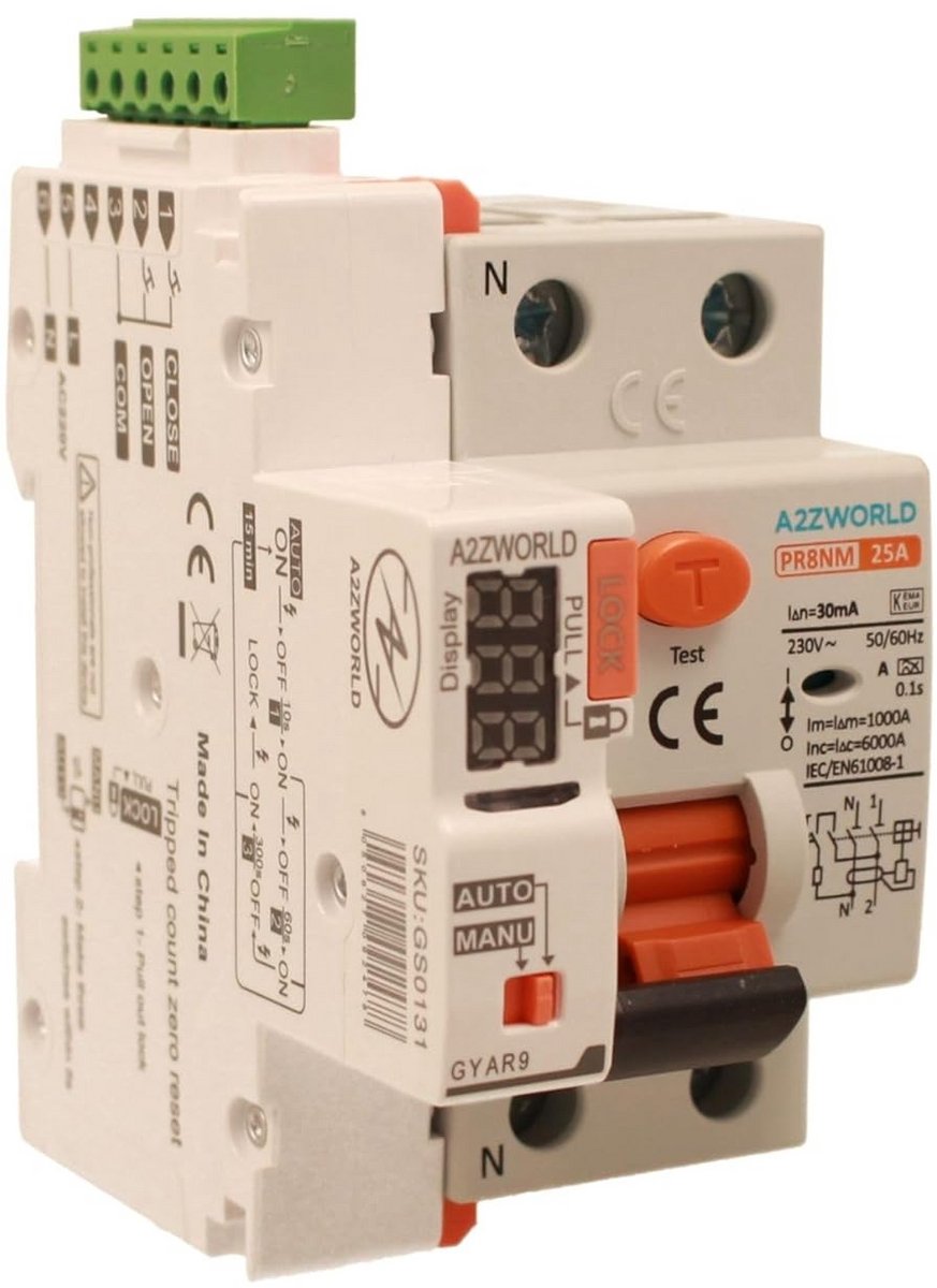 LS/Aardlekschakelaar 25A Type A 30mA met LED-display