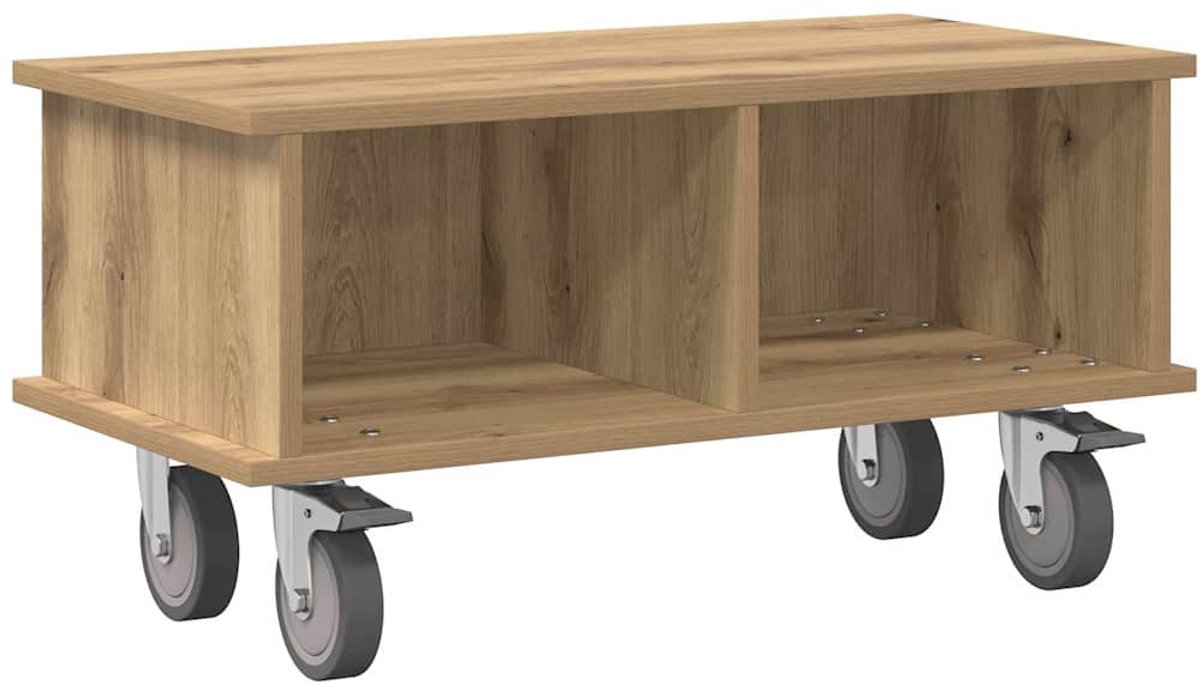 vidaXL - TV - Stand - 68,5 - x - 35 - x - 35 - cm - Artisan - Eiken - Bewerkt - hout