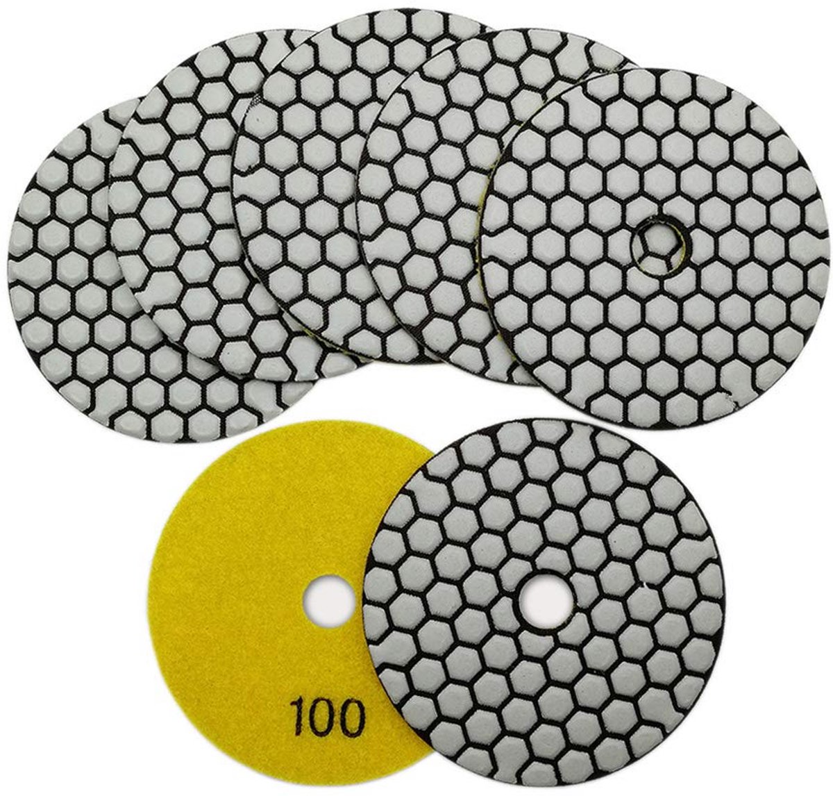 7-delige Diamant Polijstpads Set voor Steen en Beton