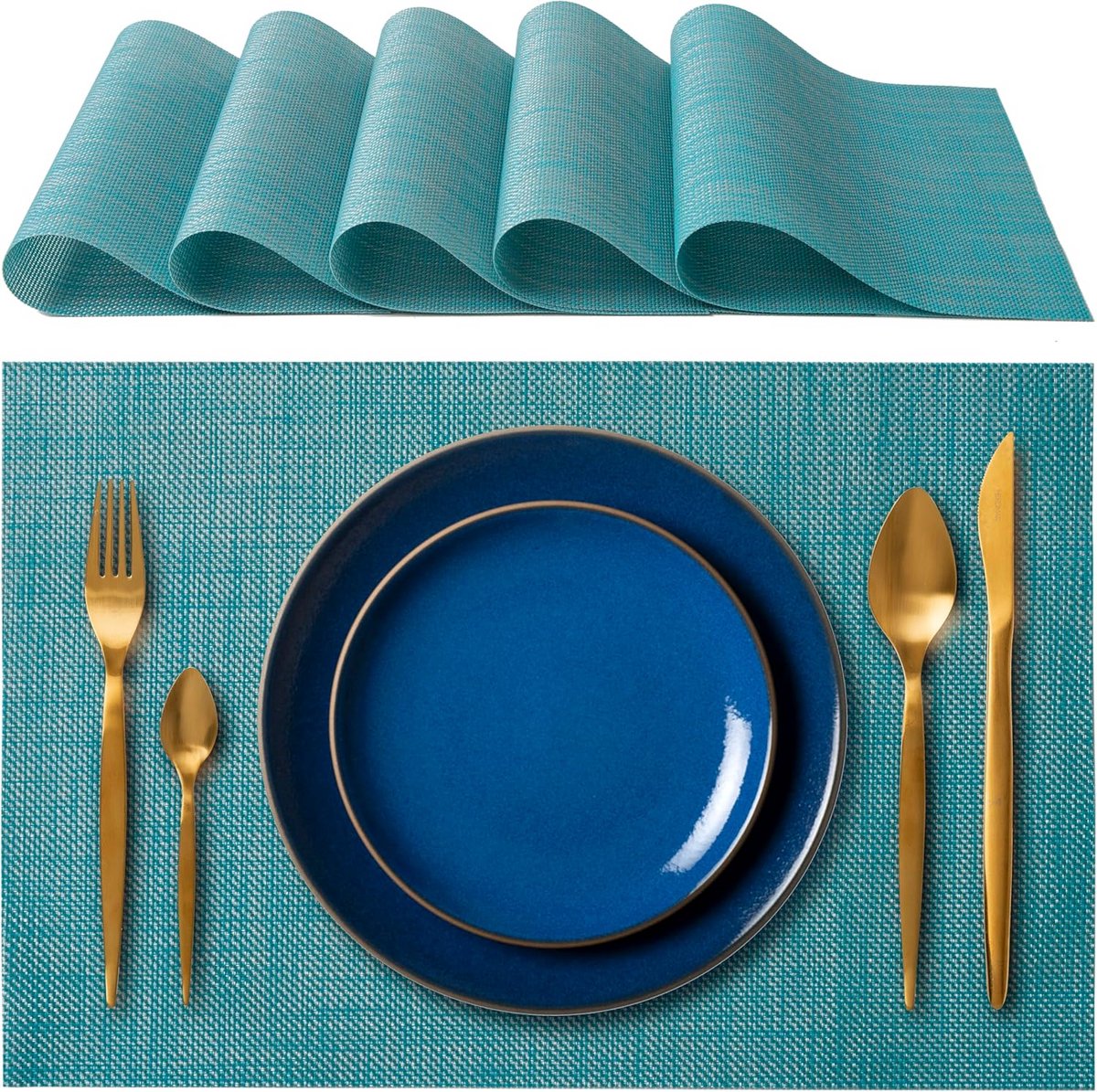 Elegante Placemats 45x30 cm Set - Hittebestendig, Wasbaar en Antislip voor Eettafel