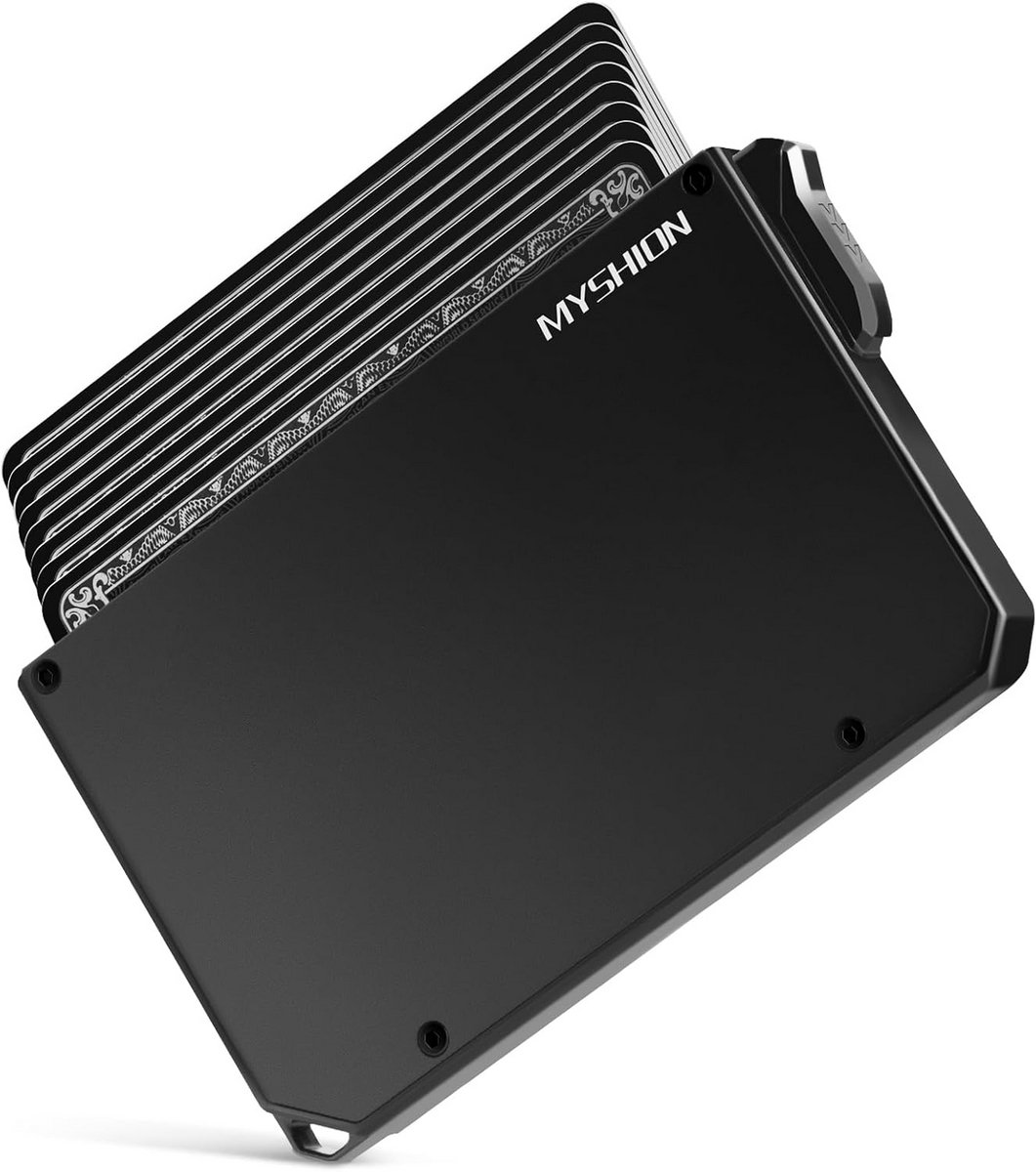 Minimalistische Metalen Kaarthouder Heren met Geldclip en RFID-Beveiliging