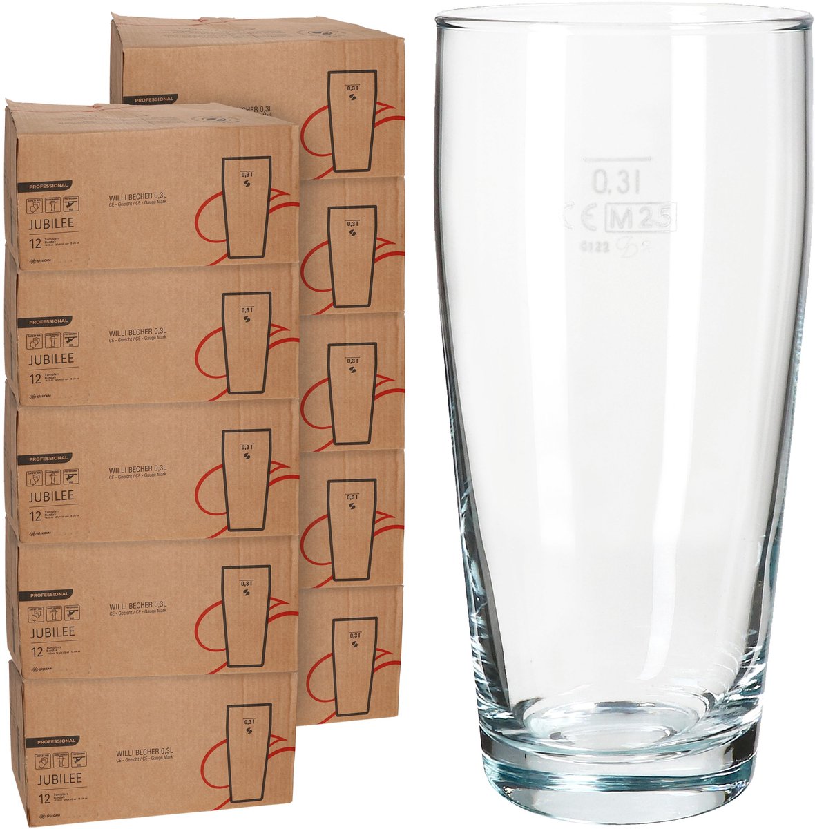 120-delige set bierglazen WILLIBECHER 0,3L geijkt van glas – 42097