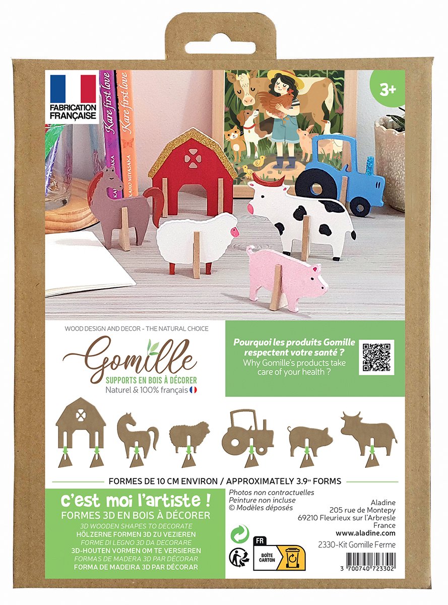 Gomille MDF figuren set boerderij creatief speelgoed decoratie.