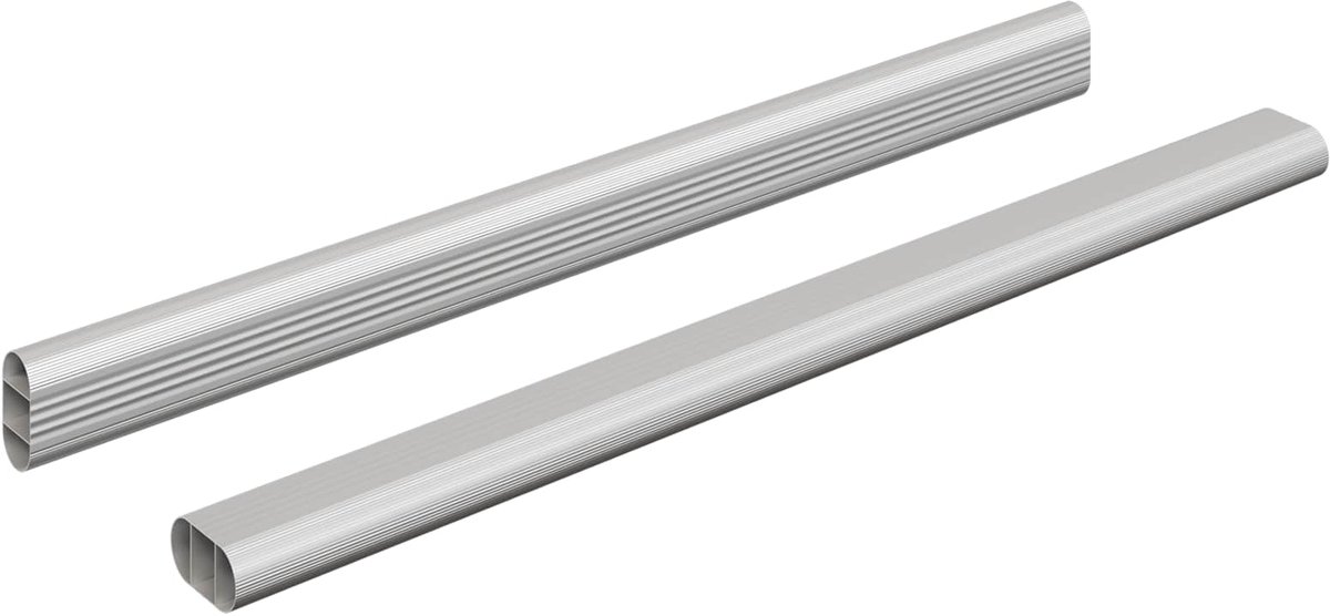 vidaXL - Kaststang - 2 - pcs - Zilver - 371,5 - x - 15 - x - 29 - mm - Aluminiumlegering
