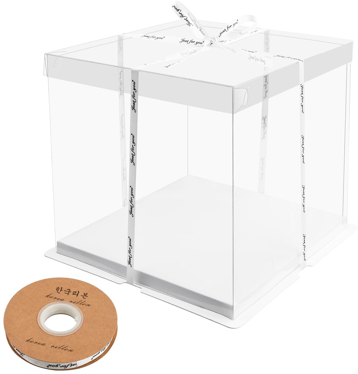 Transparante Taartdozen - Met Decoratieve Lint - Geschikt voor 8 Inch Taart