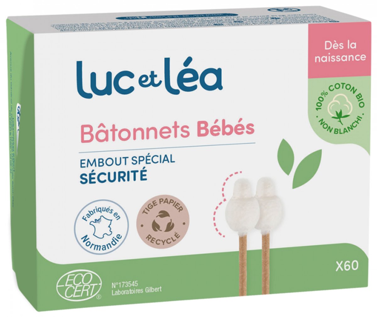 Luc et Léa Biologische Baby Sticks 60 Eenheden