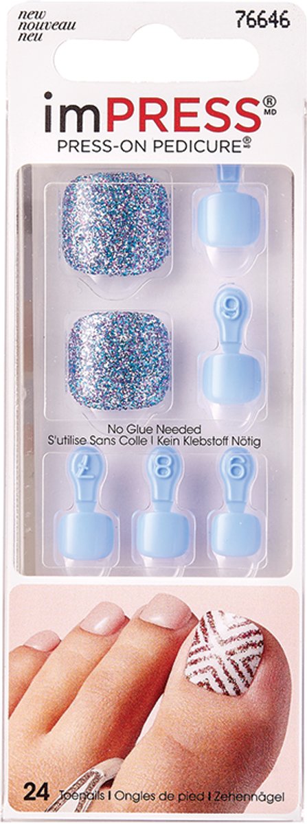 KISS Dancing Shoes - Press-On Pedicure - Kunstnagels voor de voeten, 1 set