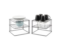 Metaltex - Set van 2x Bordenrek Palio Lava - 2 laags - Zwart