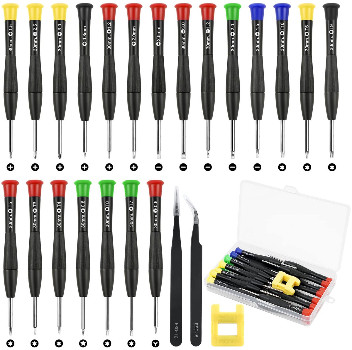 Mini Schroevendraaierset - 23-delige Precisie Set - Voor Horloge, Brillen en Elektronica