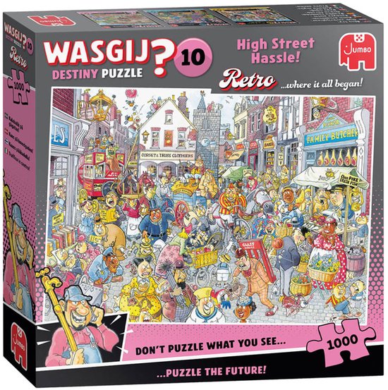 Wasgij Retro Destiny 10 - Chaos in de winkelstraat! - 1000 stukjes puzzel - Legpuzzel voor volwassenen