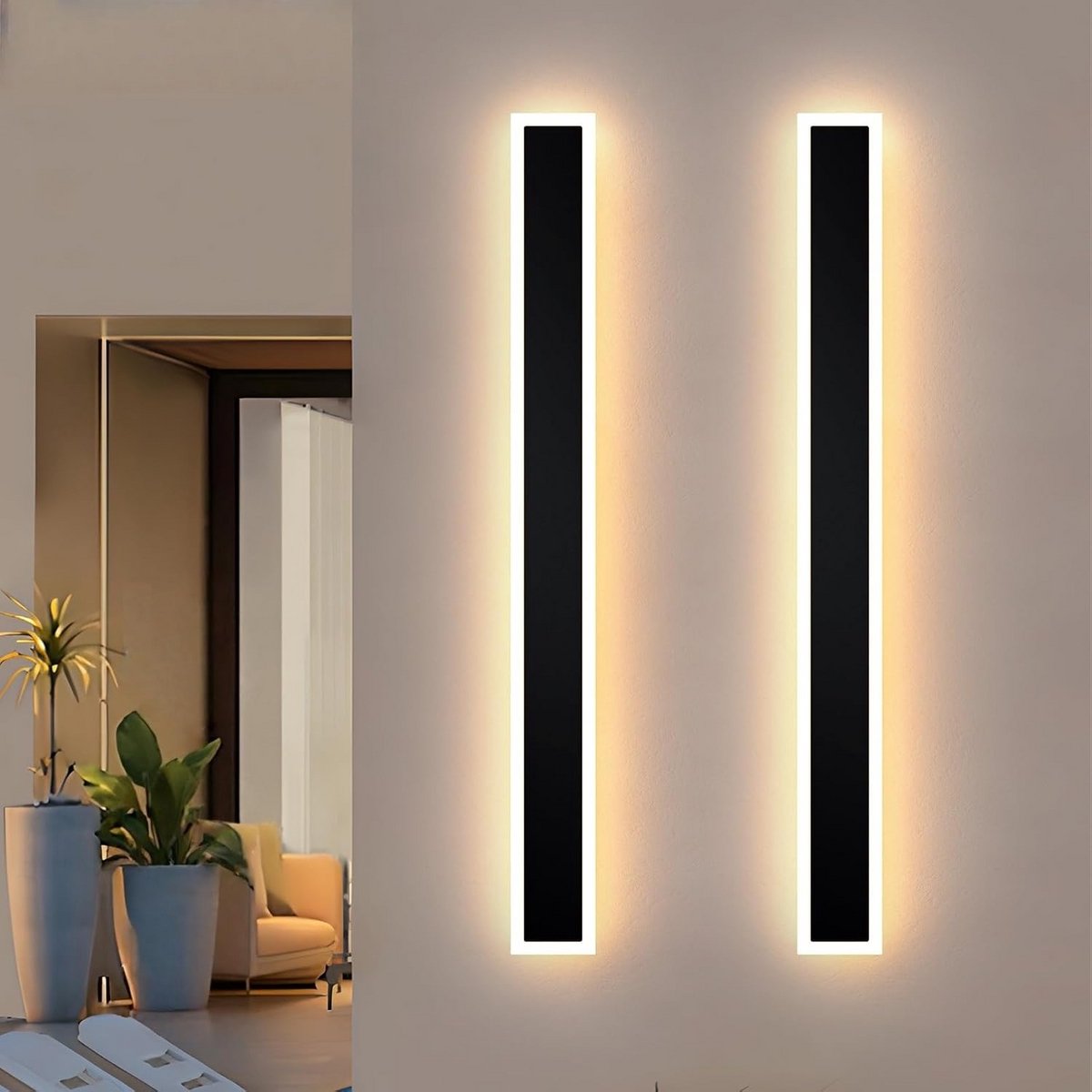 Set van 2 Buitenwandlampen LED 100cm Dimbaar en Kleurtemperatuur Verstelbaar
