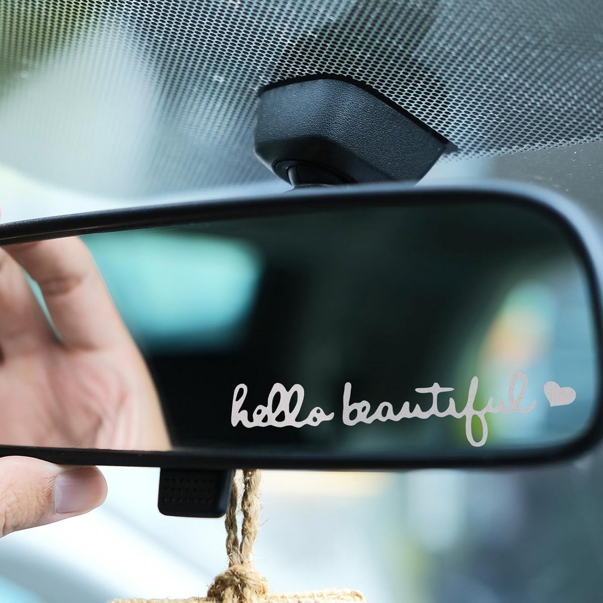 3 Stuks Hallo Mooie Achteruitkijkspiegel Decal - Handgemaakte Stickers voor Auto Accessoir