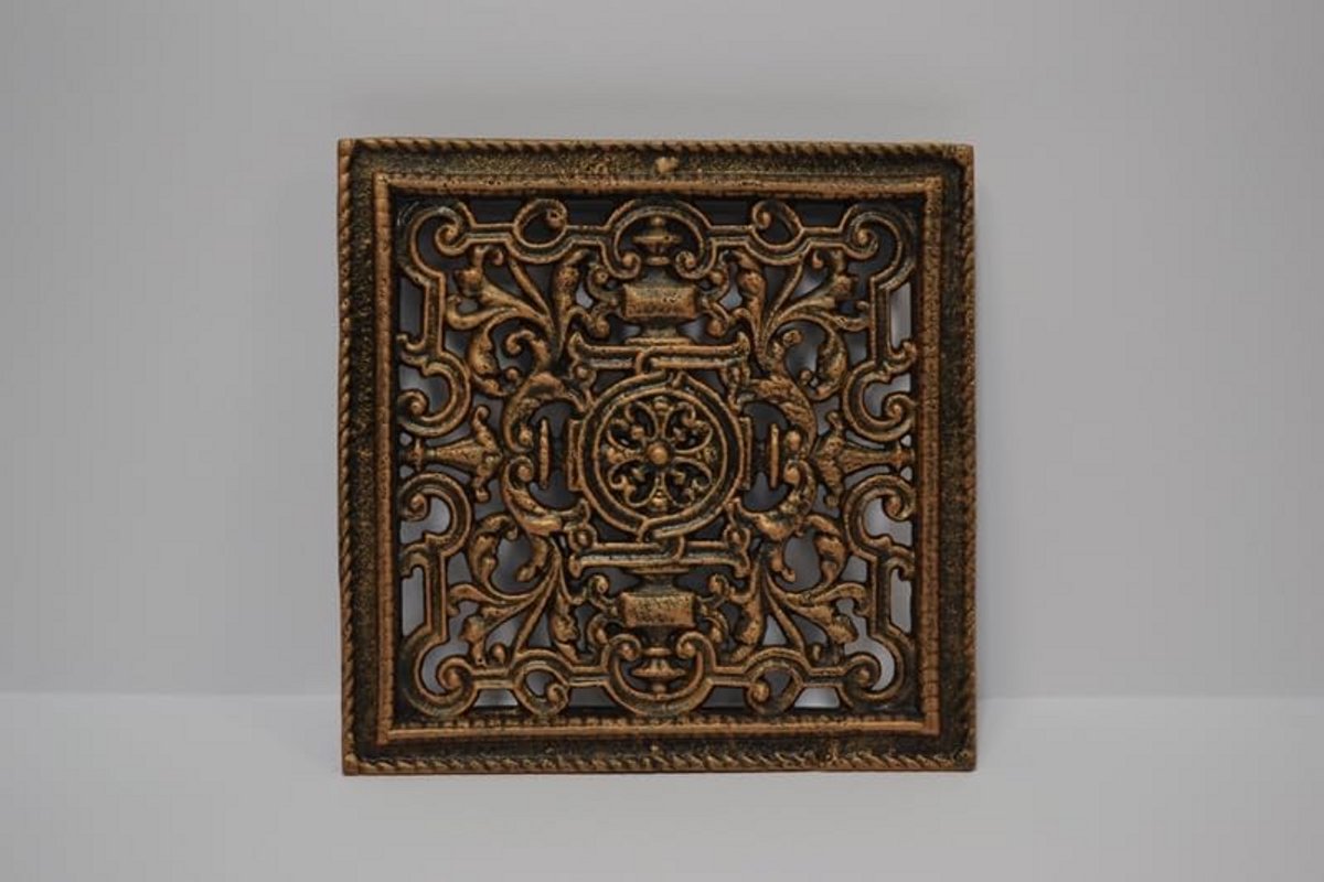Gietijzeren Ventilatievierkant 23x23 cm voor Kachel, Houtkachel en Open Haard - Sierrooster