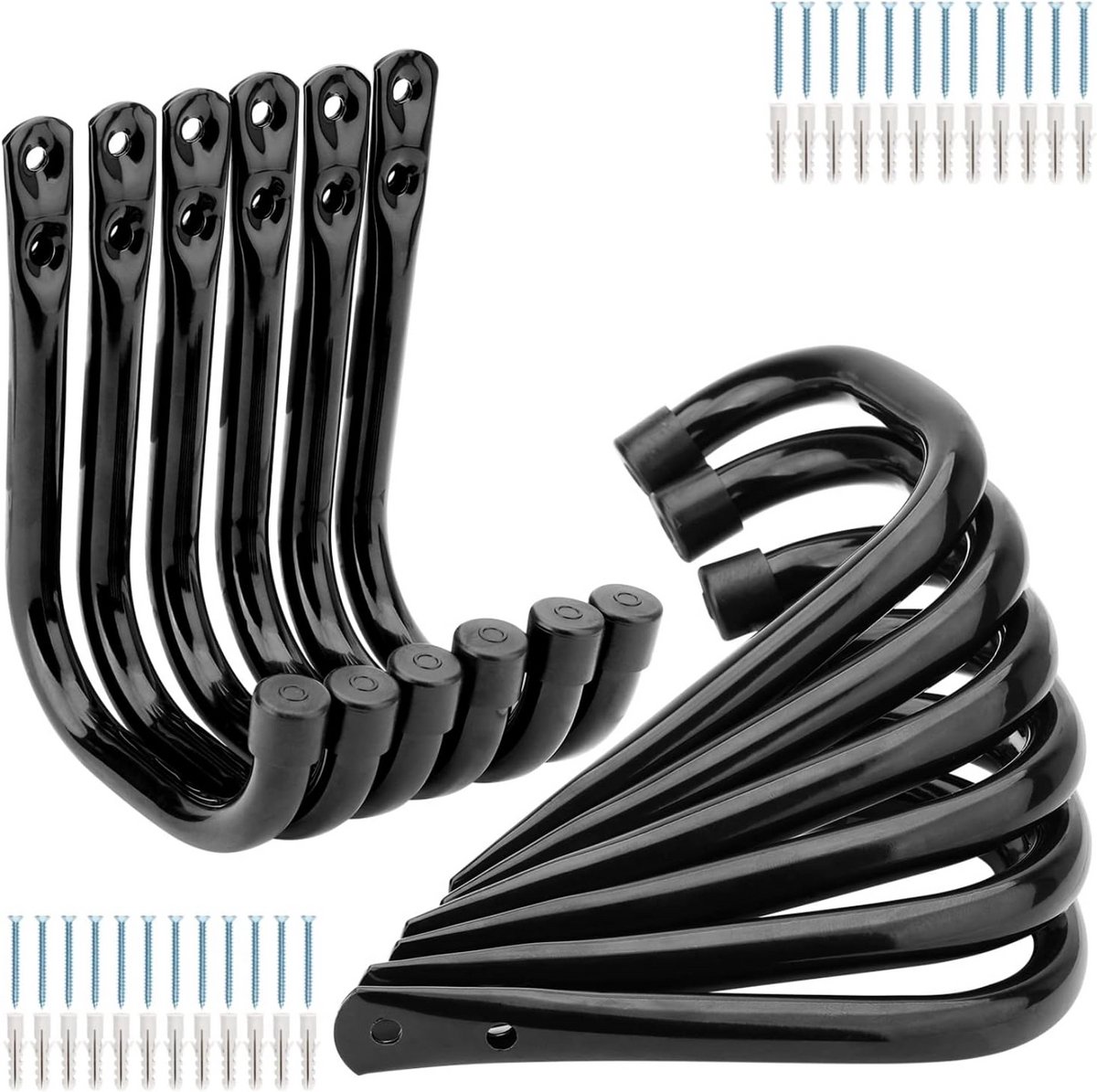 Zware garagehaken - 12 stuks wandmontagehangers voor tuinslang en gereedschap