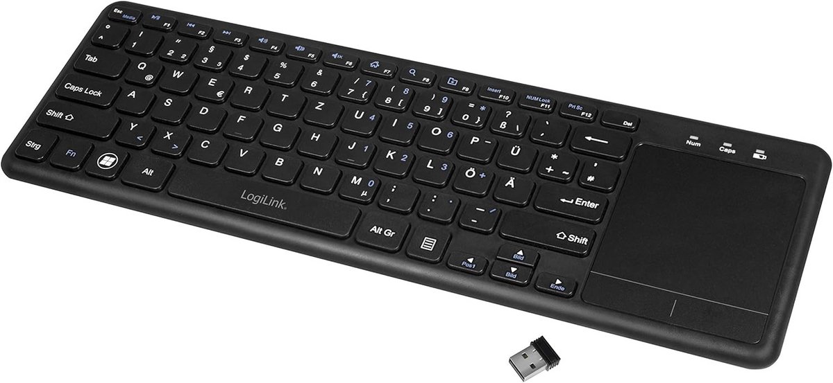 Draadloos toetsenbord met touchpad en multimedia functietoetsen voor PC, Mac, Smart TV en Android Box