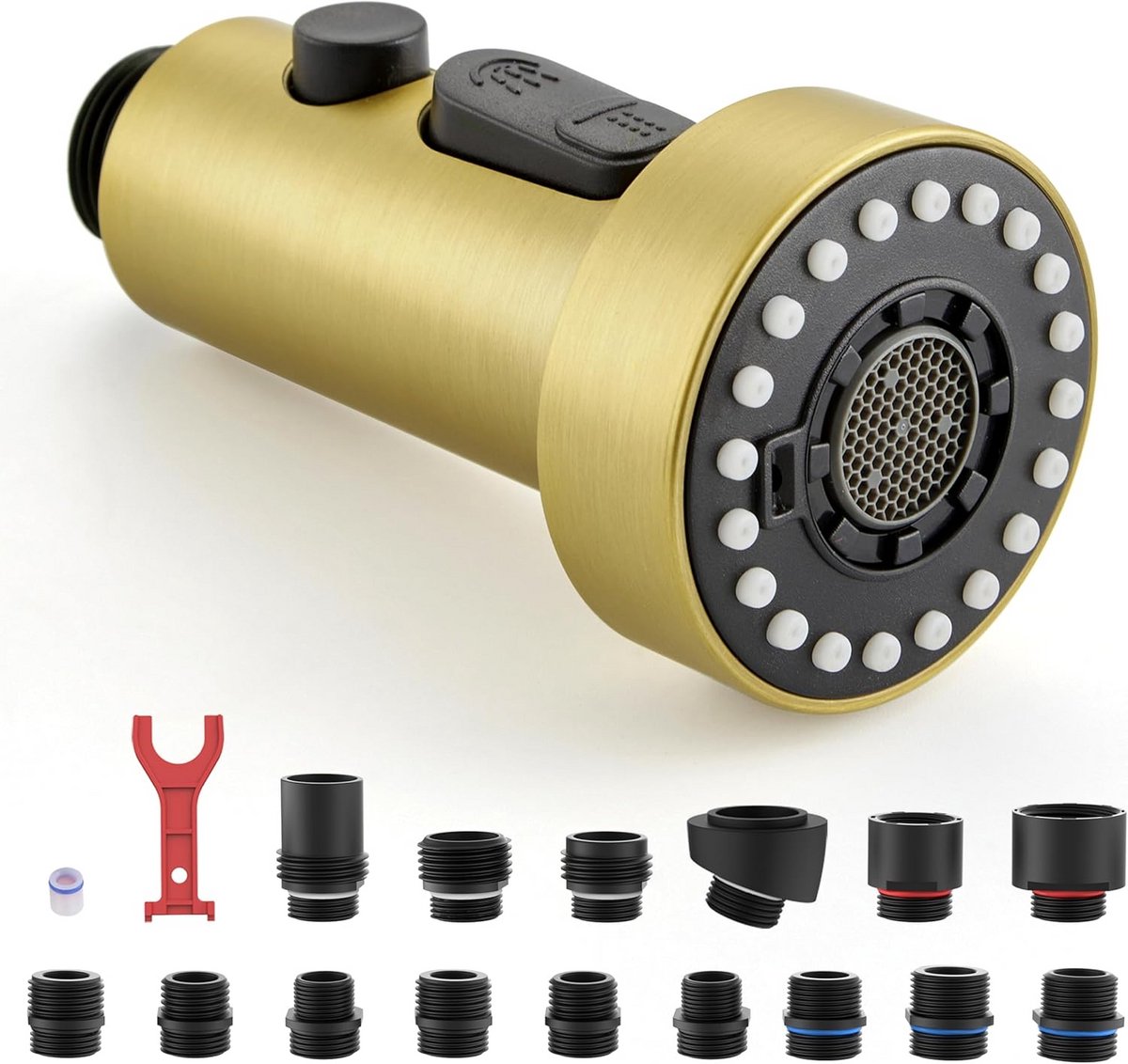 Keukenkranen Sproeikop Vervangingsonderdeel met 3 Functies en 15 Adapters