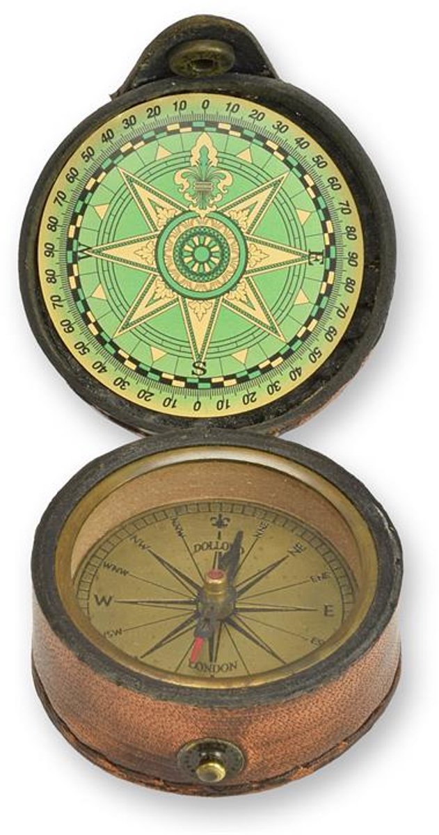 Decoratief kompas - Kompas in PU-behuizing - cadeau - 2,8 cm hoog