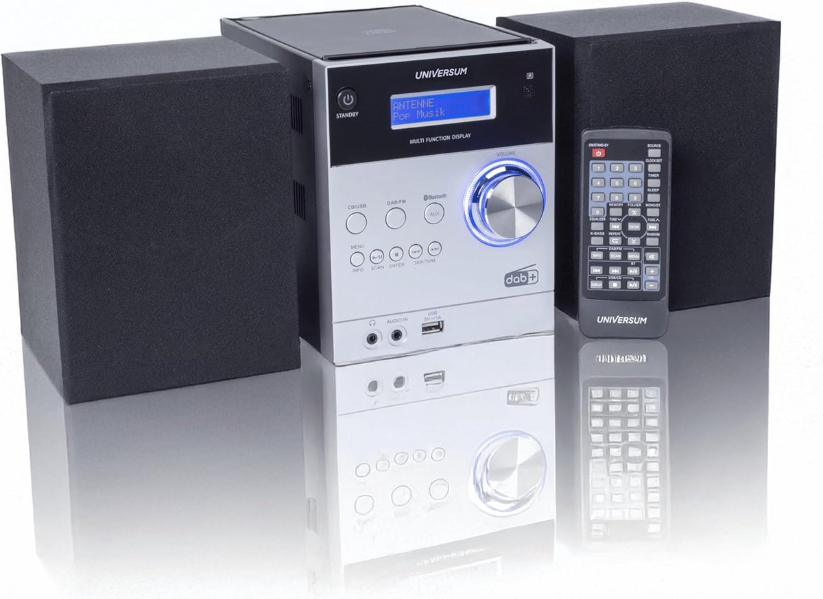Stereo-installatie met AUX, Bluetooth, CD, DAB+, FM, USB en batterijoplaadfunctie