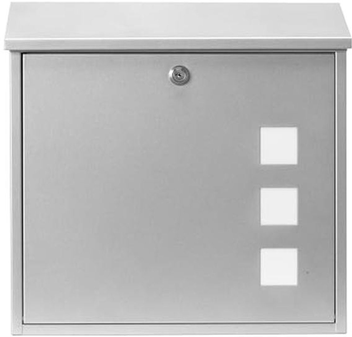 Wandmontage Afsluitbare Weerbestendige Postbox van Gegalvaniseerd Staal - Zilver - 37x36x11cm