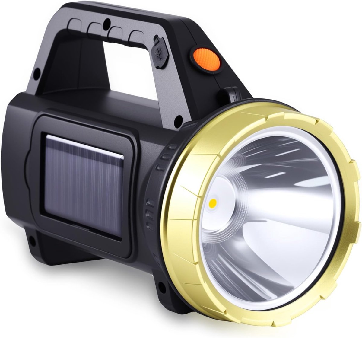Nexvo® Zaklamp opwindbaar - Zaklamp - Zaklampen - Zwart / Geel - 16cm x 13cm x 9cm