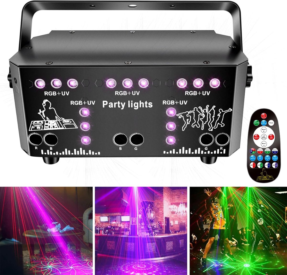 ANMI® 21 Eye DJ Party RGB Strobe Light - DJ Disco 512 Voice Activated Projector met Afstandsbediening - Stageverlichting voor DJ Disco Show Feesten