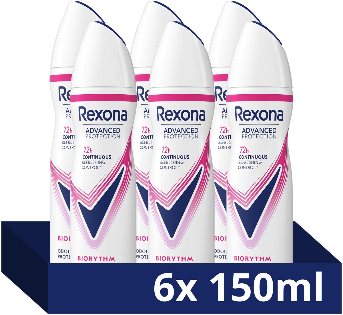 Bol.com Rexona Women Advanced Protection Anti-Transpirant Spray - Biorythm - met Continuous Refreshing Control Technologie - 6 x... aanbieding