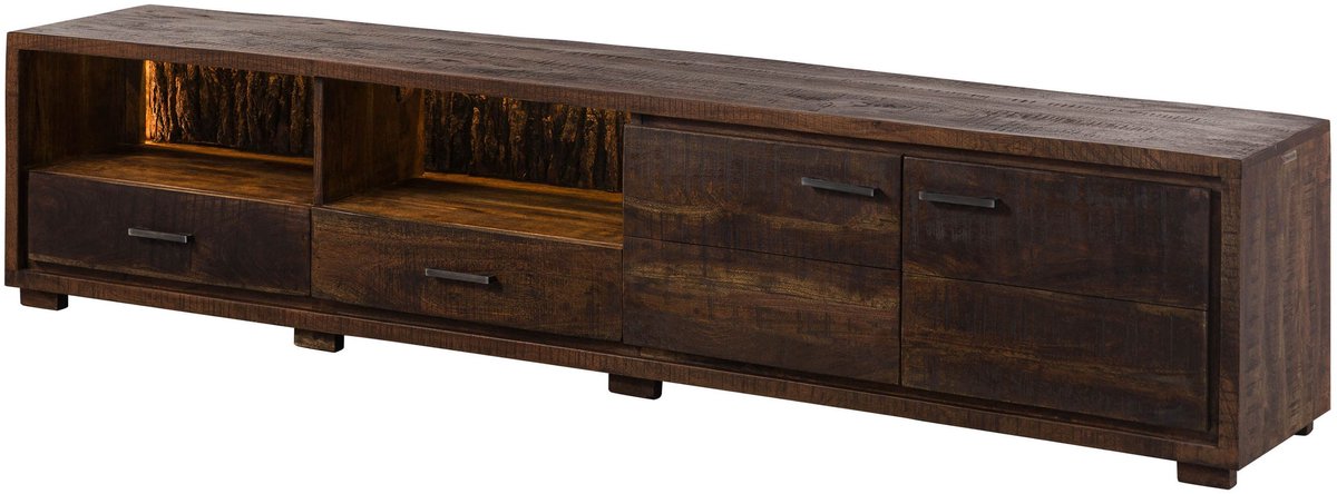 MASSIVMOEBEL24.DE TV-meubel BARK #210 donkerbruin 220 x 47 x 40 cm