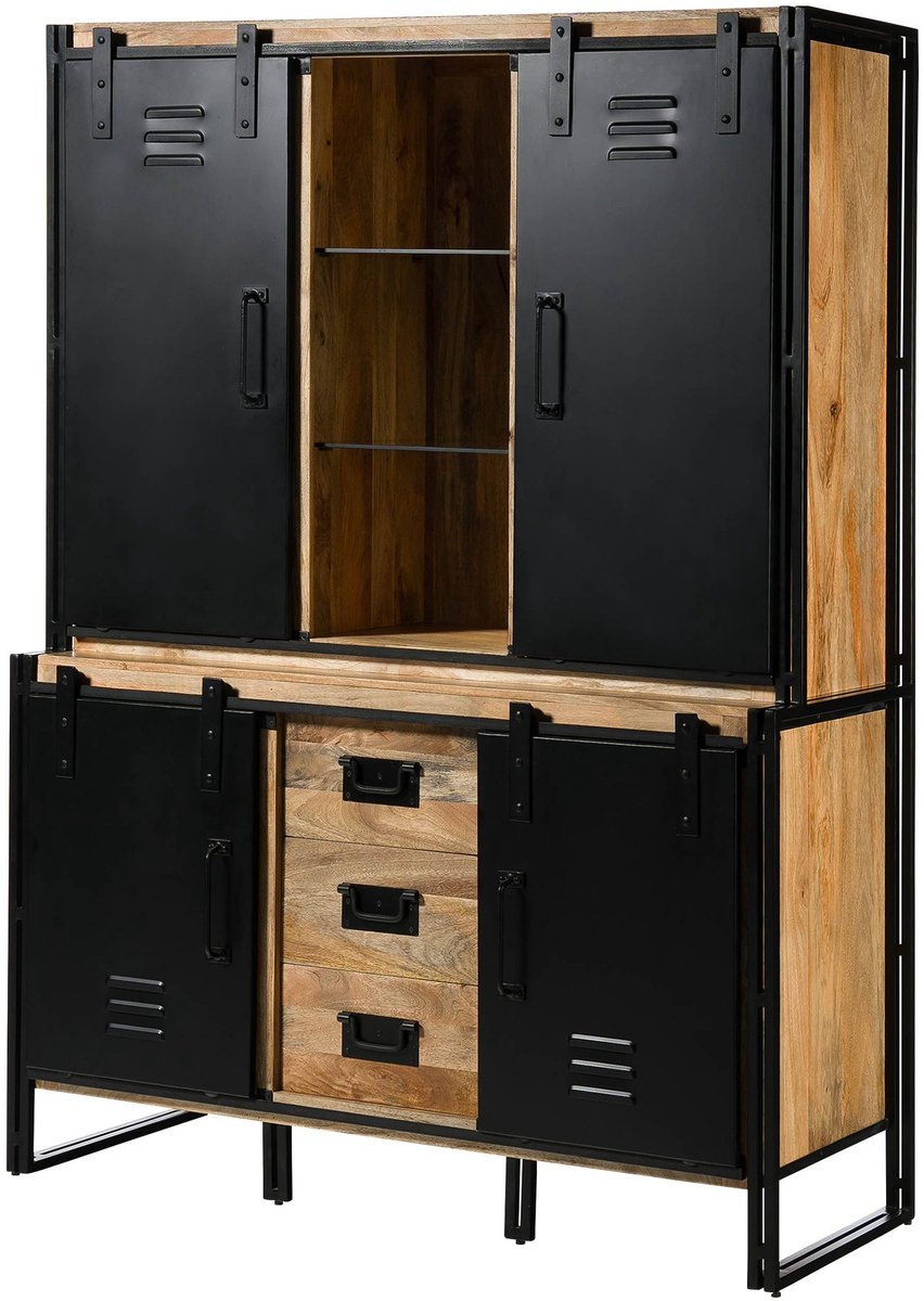 MASSIVMOEBEL24.DE buffetkast BLACKBURN #106 natuur 150 x 200 x 55 cm