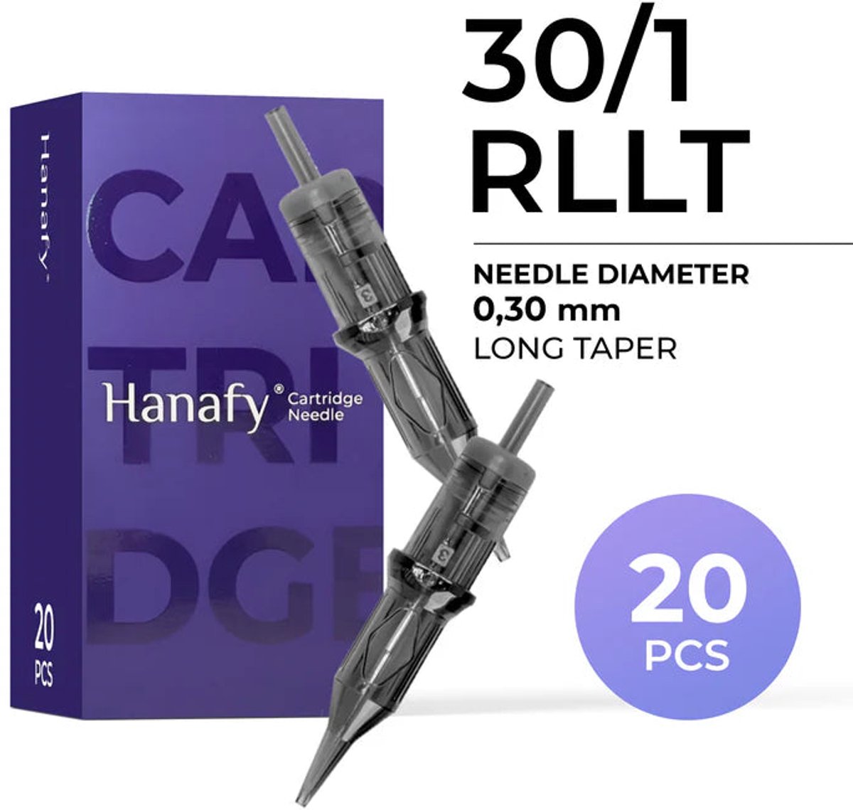 Hanafy PMU Cartridge 30/1 RLLT – 0.30 mm Round Liner (20 pcs)