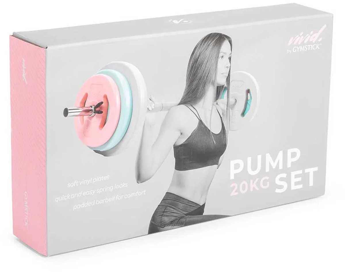 Gymstick Aerobic Pump Set - Halterset - Roze - 20 kg - 6 halterschijven - Incl. halterstang en veerclipsluiters - Inc. gratis online trainingsvideo's thumbnail 3