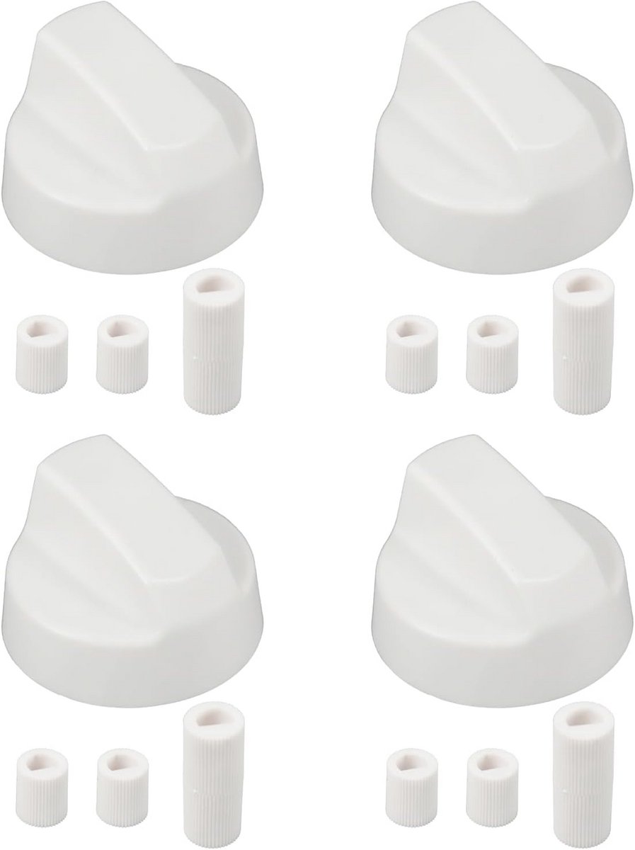 Universele Knoppen Set voor Oven met 12 Adapters, 6 cm Wit Geschikt voor Alle Merken