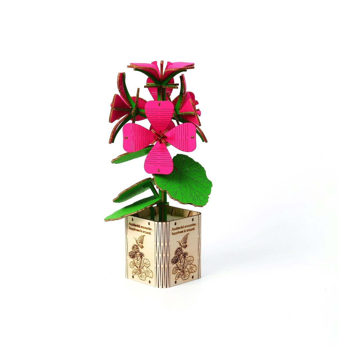 Geranium - 3D Puzzel met Handleiding - DIY - Miniatuur Modelbouw Hout Kinderen en Volwassenen - Houten bouwpakket - Assemblr