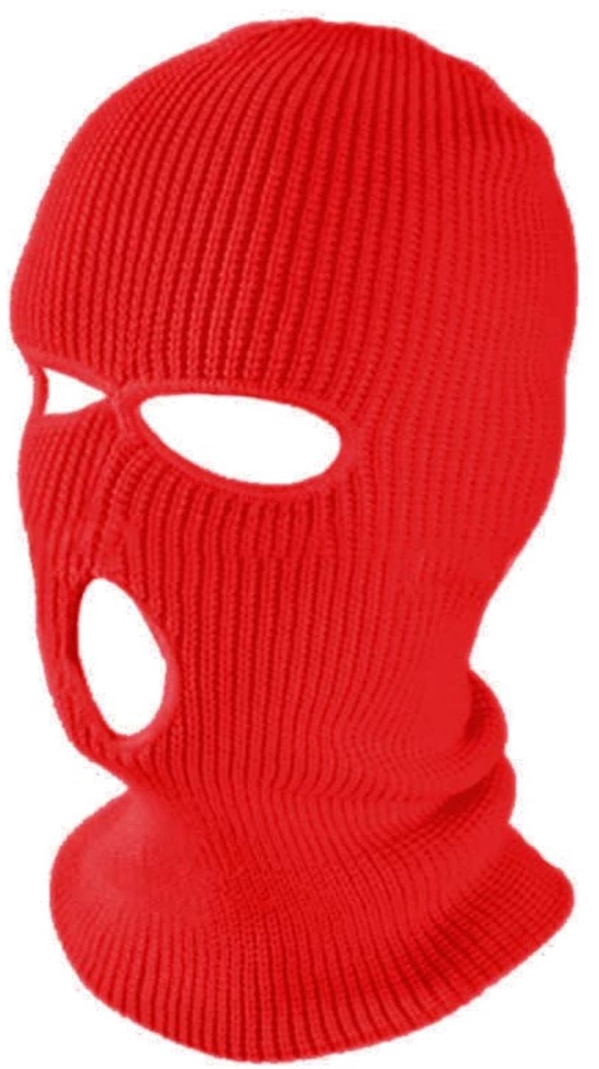 Bivakmuts Gezichtsmasker Balaclava Mask Helmmuts Gebreid Winddicht Wintermasker Ski/Motor/Outdoor masker Nekwarmer/halswarmer Universeel – Jonyx Rood