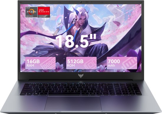 ACEMAGIC AX18Pro 18.5 Zoll FHD Laptop Computer - Ryzen 4300U Prozessor tot 3.7GHz（Beat 3500U/N95/N97）- 16GB DDR4 512GB SSD Notebook - WiFi 5 - BT5.0 - 3*USB3.2 - Acemagic - Hoofdafbeelding