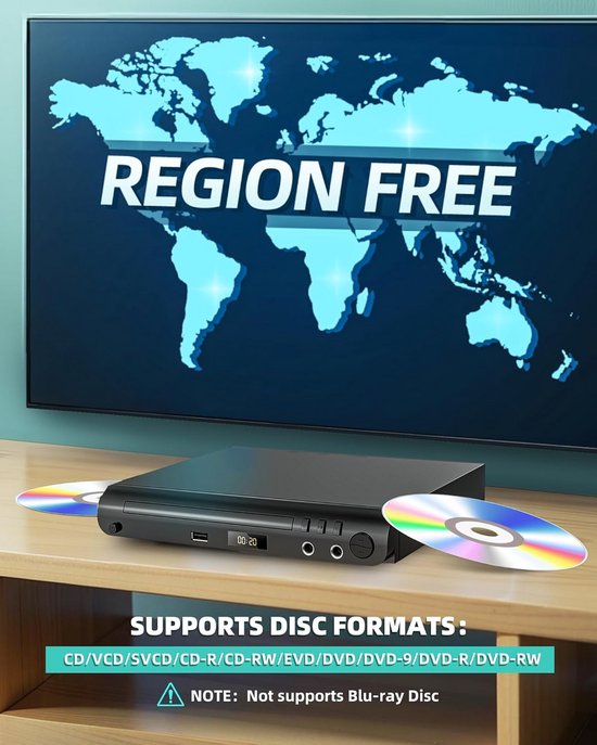 DVD Speler met HDMI - Blu Ray Spelers - Externe DVVD Speler - Media — afbeelding 3