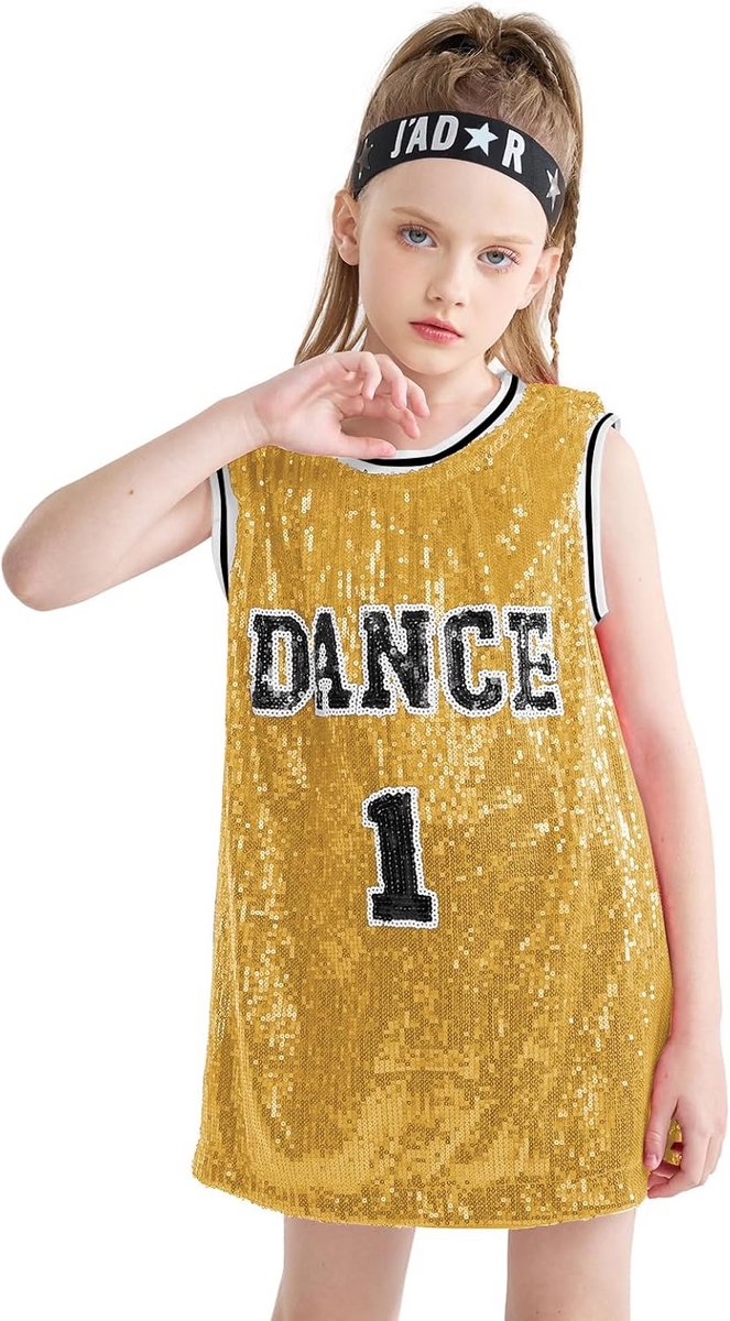 Meisjes Danskostuum Pailletten Hiphop Set voor Kinderen Maat 116-122