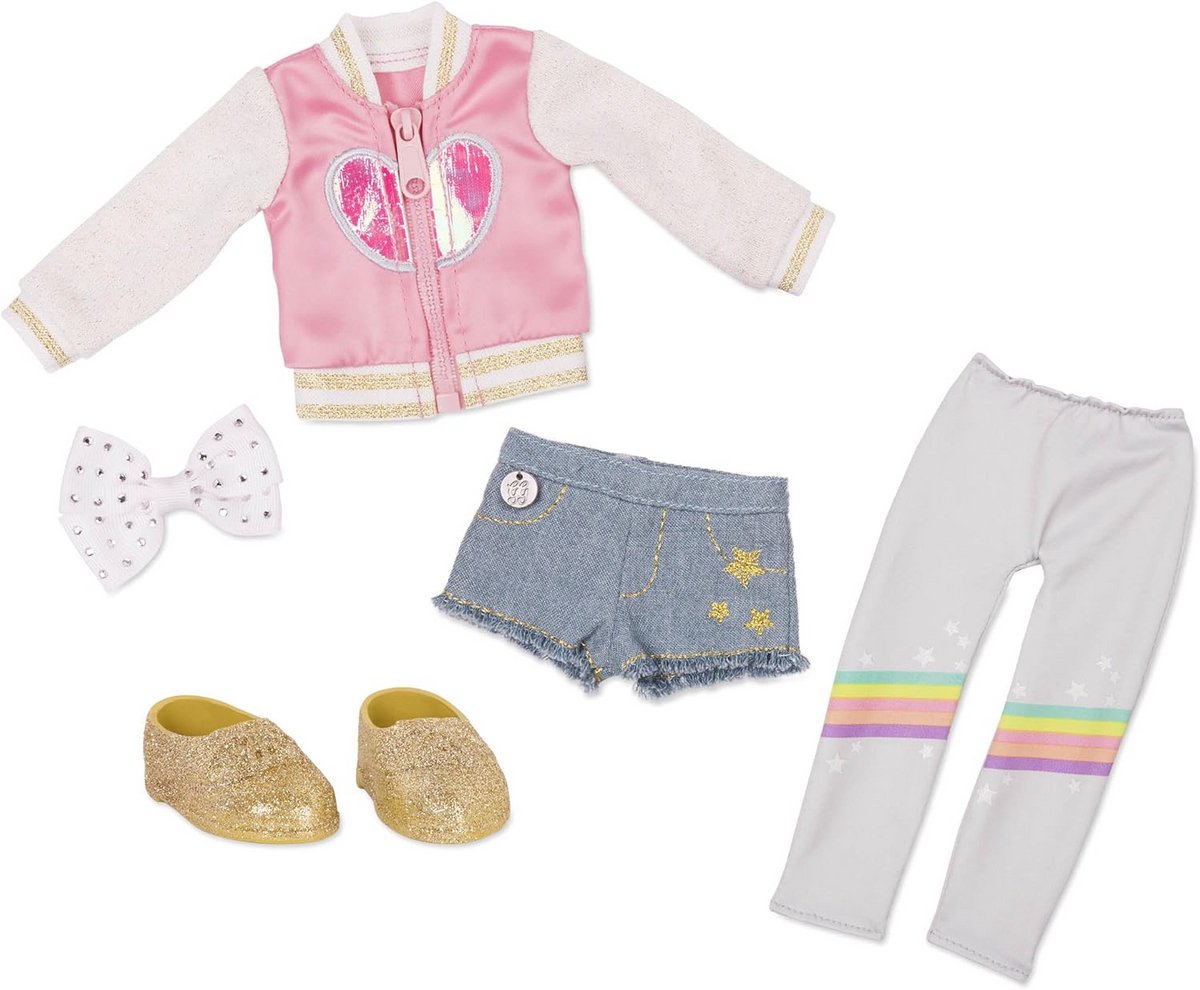 Poppenkleding Set met Regenboog Legging en Glitter Details voor 36 cm Poppen