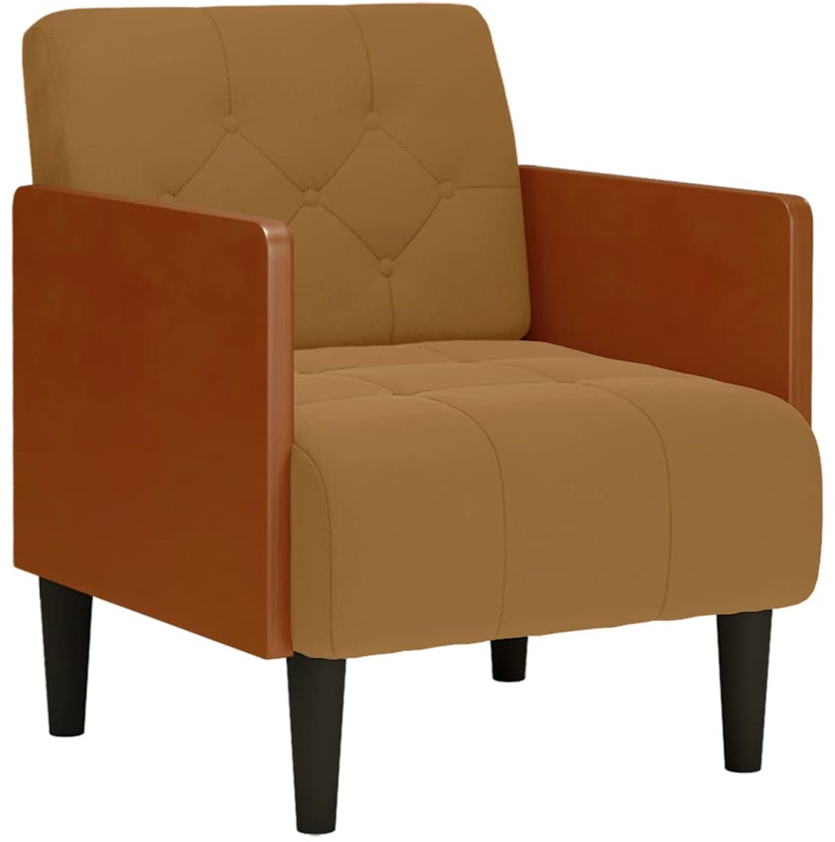 vidaXL Fauteuil - met - armleuningen - 55 - cm - fluweel - bruin