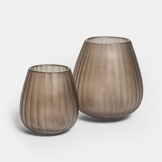 LOBERON Windlicht set van 2 Monterella bruin