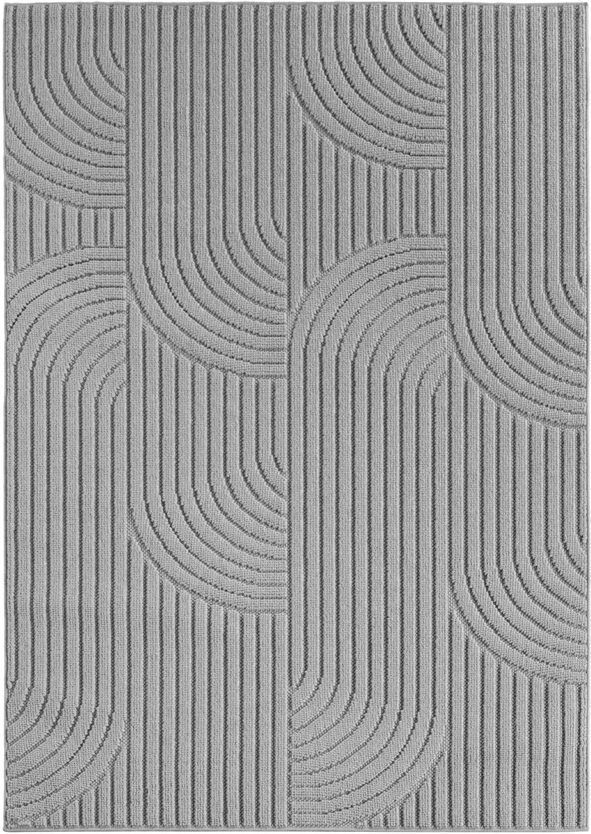 Ayyildiz Helix Japandi Vloerkleed Grijs 80x150 cm – Effen Laagpolig Tapijt – Modern Scandinavisch Design voor Woonkamer en Slaapkamer