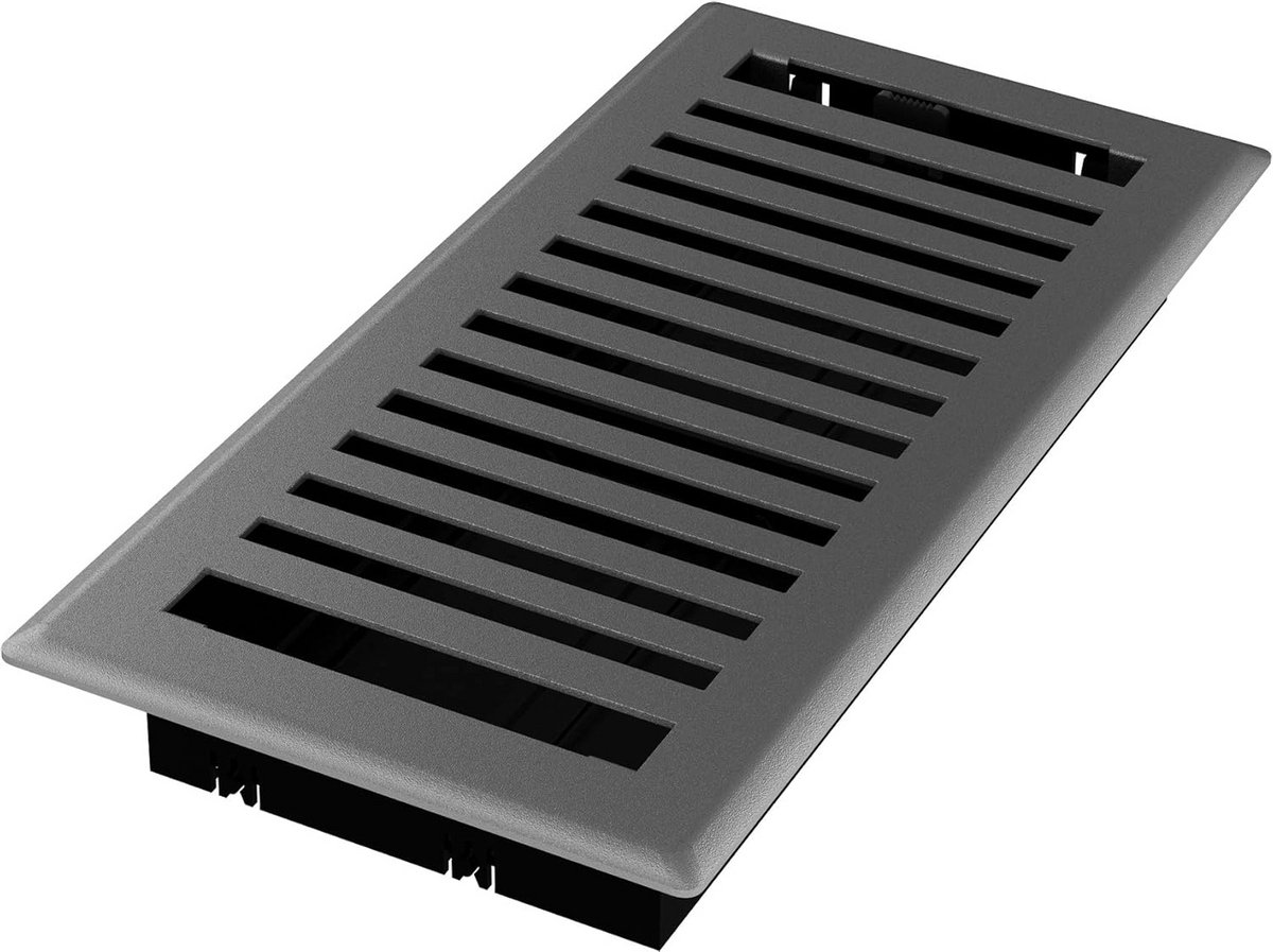 Decoratief Vloerregister Klassiek Design 4 x 10 Inch Grijs Graniet
