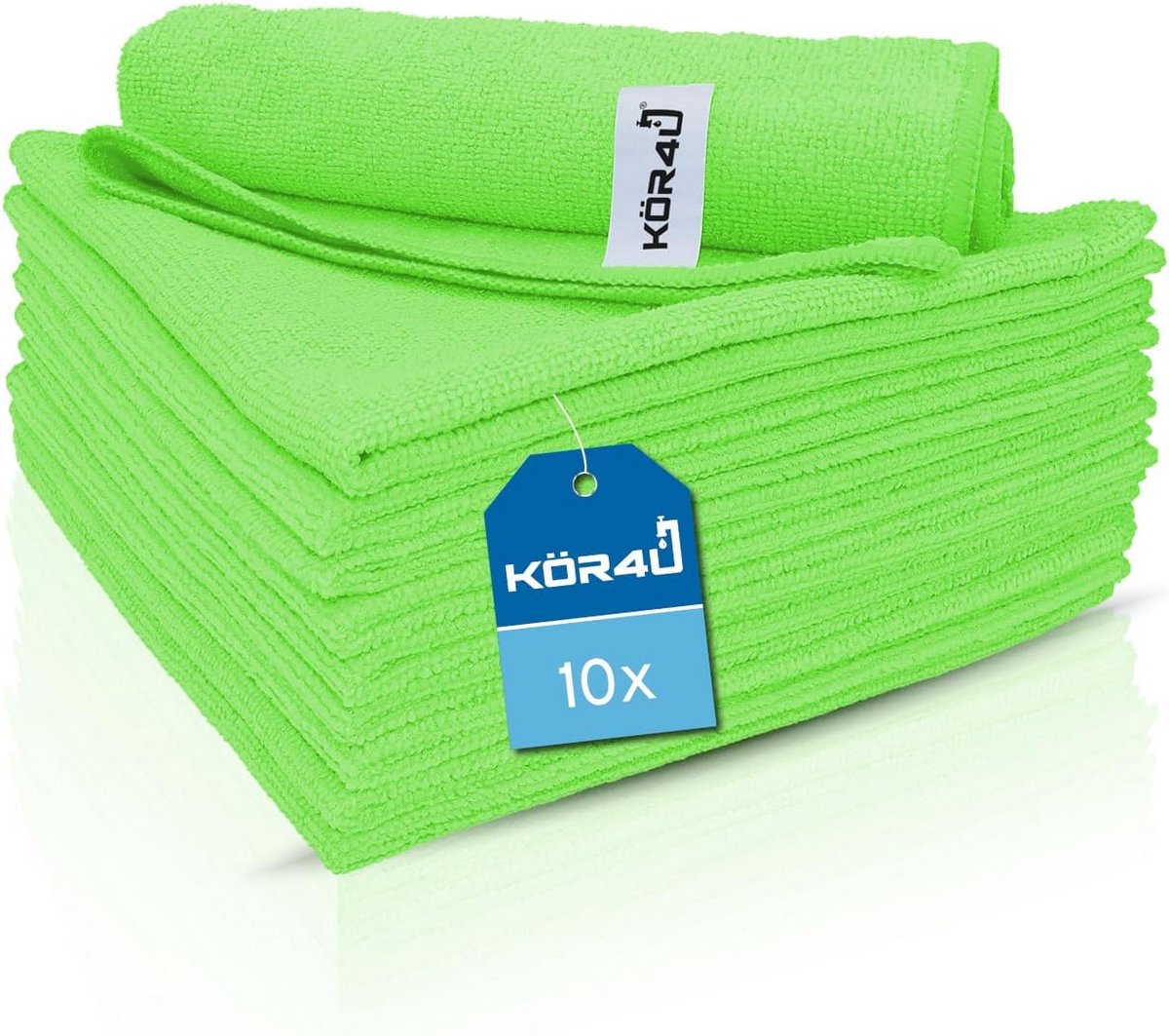 10x Groene Microvezeldoeken 40x40 cm - Extra Dikke Poets- en Reinigingsdoekjes