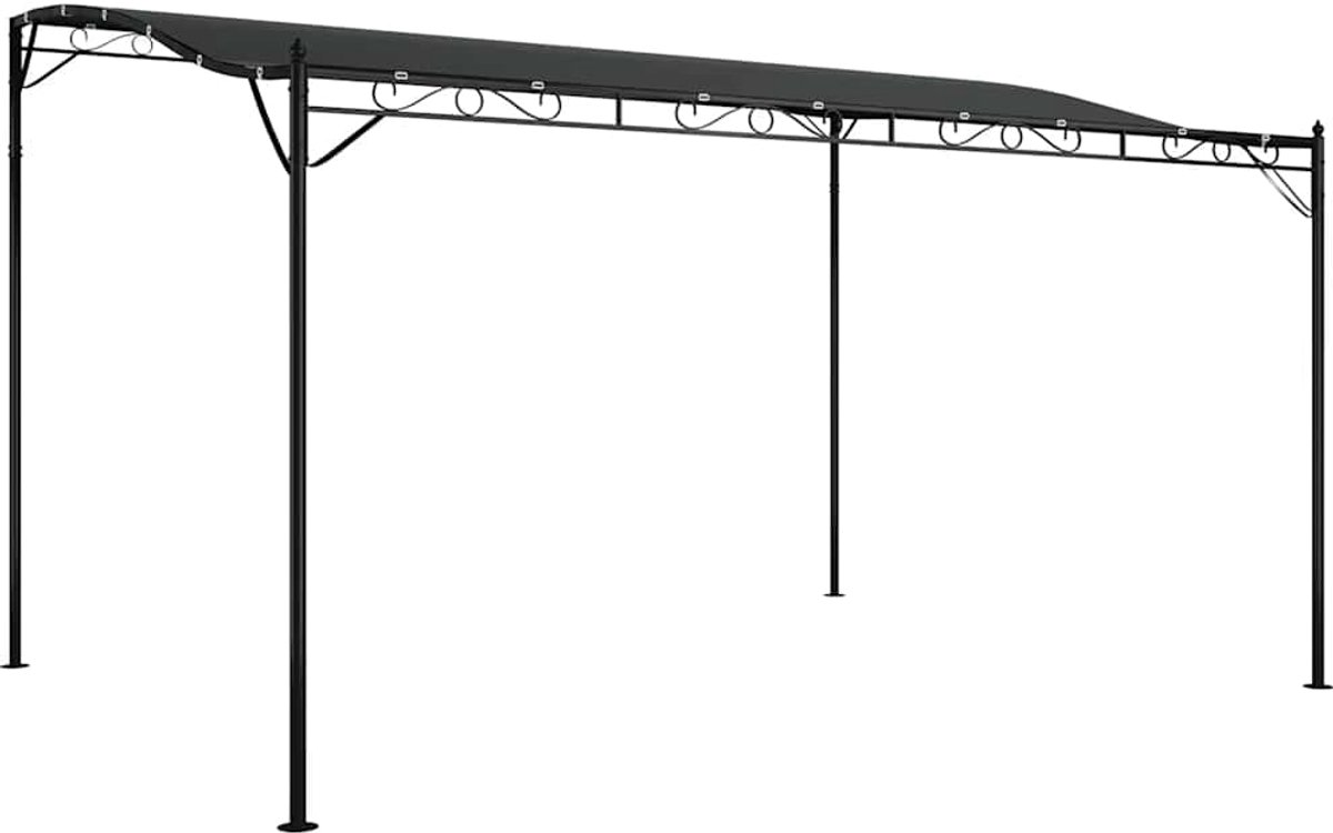 vidaXL Luifel 4x3 m 180 g/m² stof en staal antracietkleurig