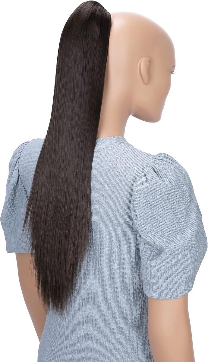 60cm Glanzende Vlecht Paardenstaart Haarverlenging Synthetisch voor Vrouwen